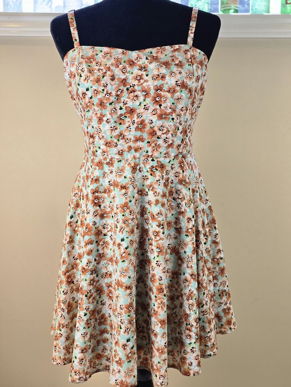 Charlotte Russe Floral Midi Sun Dress. Smocked Elastic Back And Adj Straps